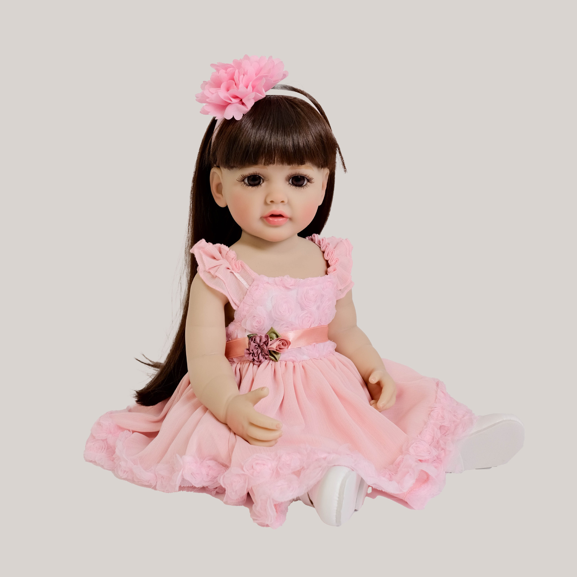Kids Ethnic Fashion - Carino 55 cm Capelli Lunghi Rosa