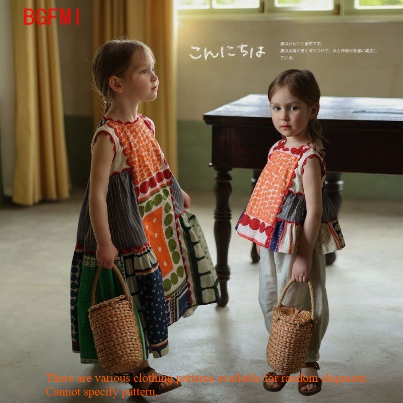 Kids Ethnic Fashion - Vestito retrò per bambine 1-10 anni,