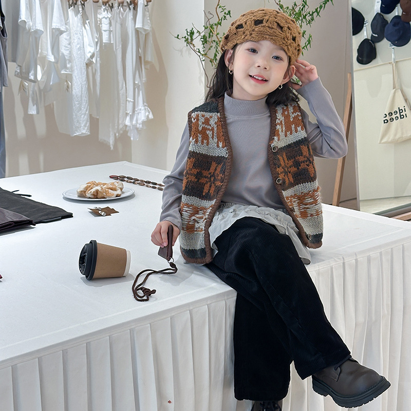 Kids Ethnic Fashion - 2025 Autunno New Fashion Girl Gilet